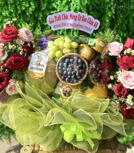 Giỏ hoa trái cây chúc mừng