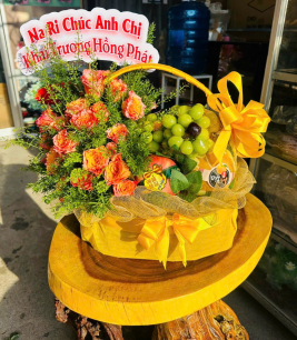 GIỎ HOA TRÁI CÂY CHÚC MỪNG